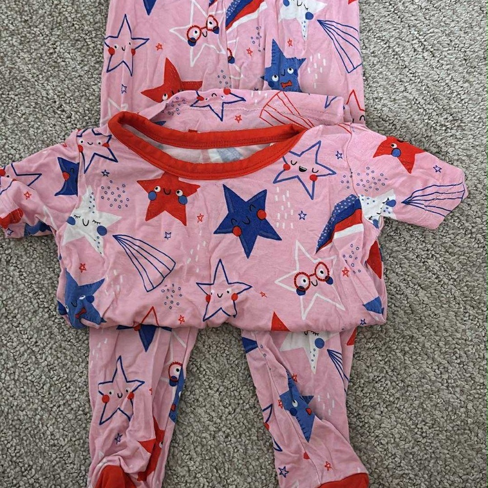 Little Sleepies Starry Kids Pajamas - Pink and Blue